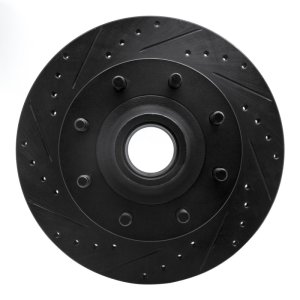 Ford E-250 Econoline Brake Rotor (1) - Front Left - R1 Concepts - Drilled & Slotted - Black - `95-`04